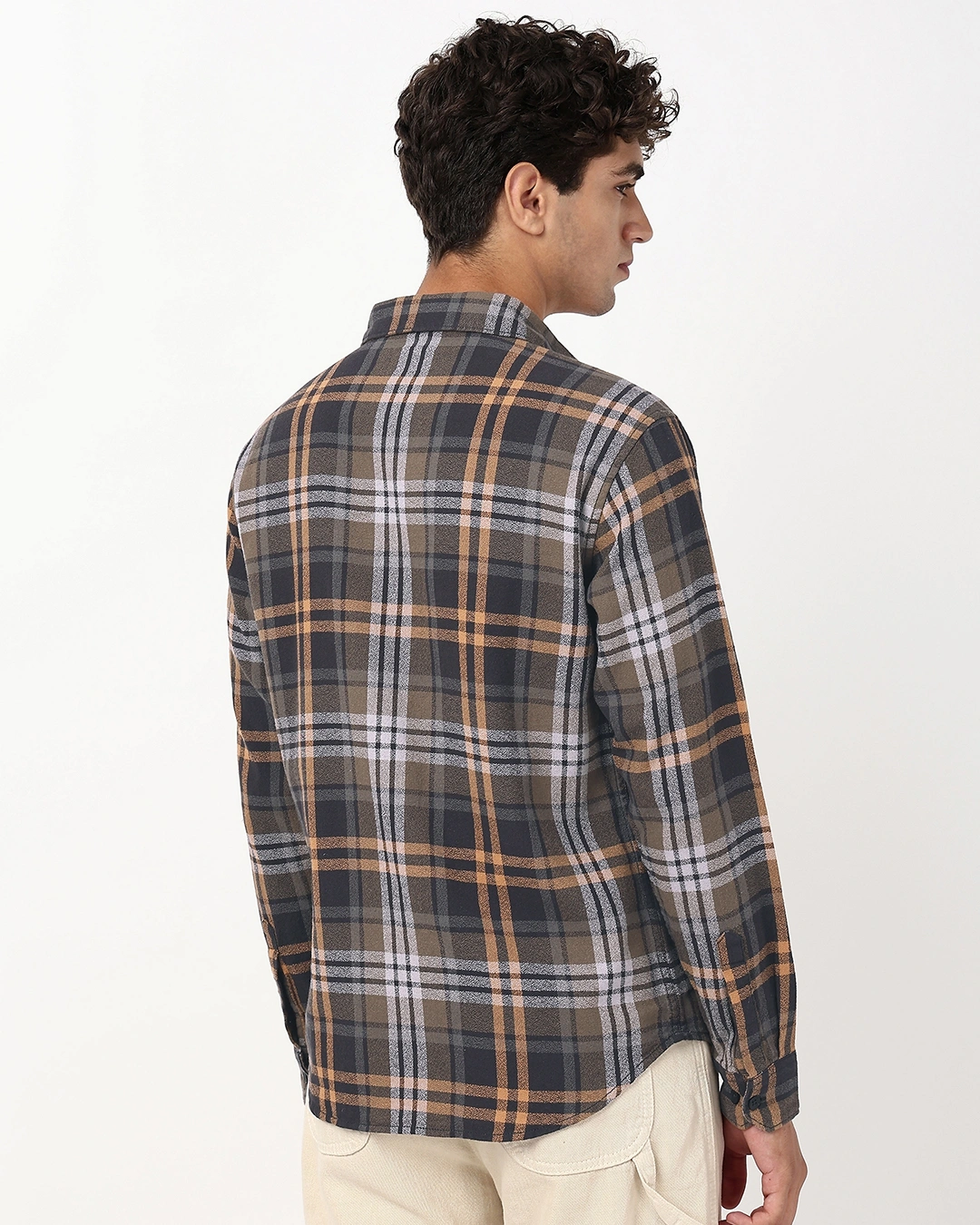 men's brown & black checked shirt men's brown & black checked shirt