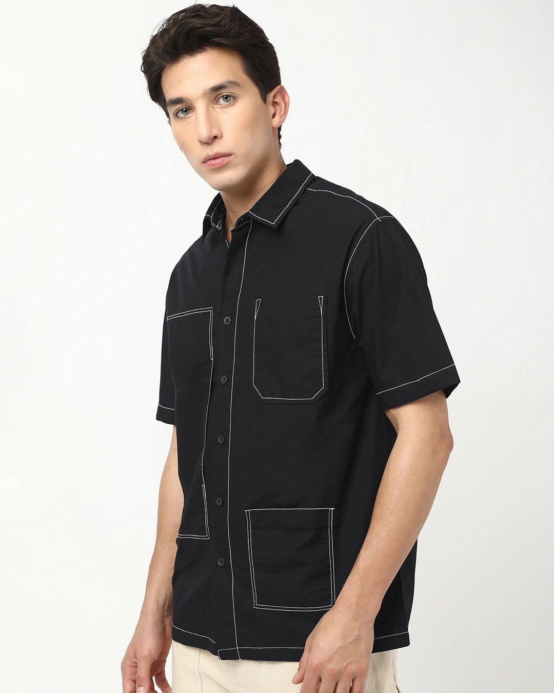 men's jet black oversized shirt men's jet black oversized shirt