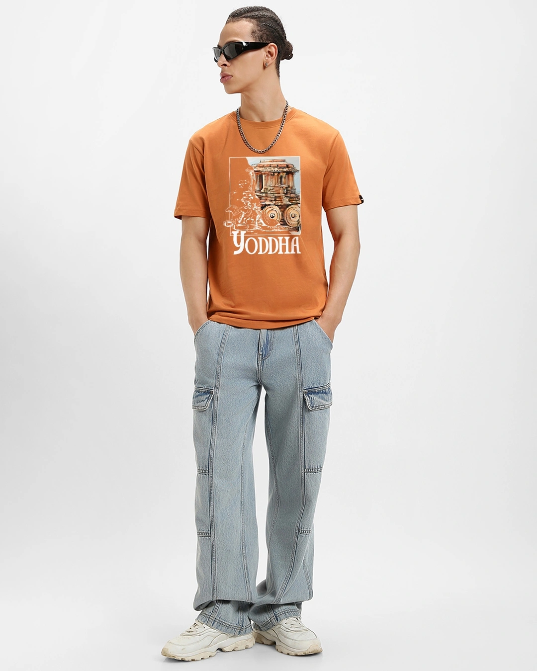 men's orange yoddha graphic printed t shirt men's orange yoddha graphic printed t shirt