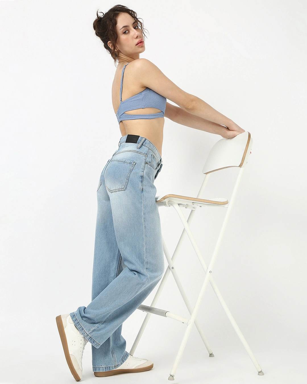 Women S Light Blue Washed Baggy Straight Fit Jeans 671341 1749635411 4