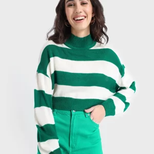 women's rolling hills striped oversized sweater