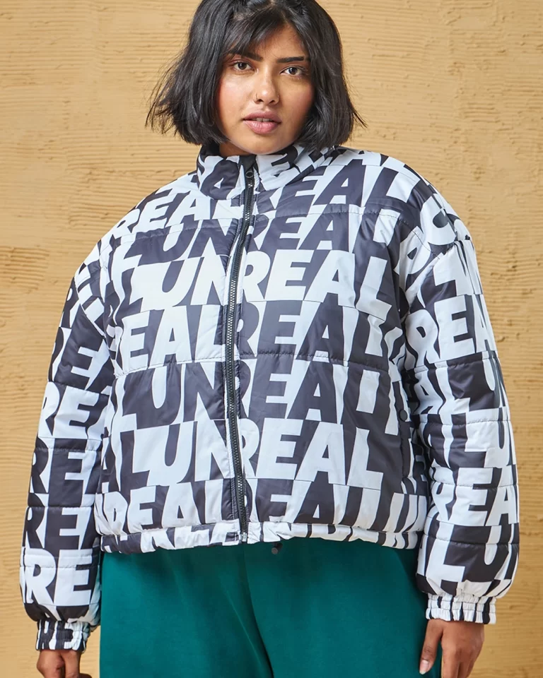 women's white & black all over printed oversized plus size jacket